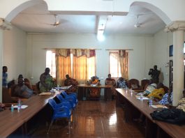 Pictures show Daasebre Dr. Diawuo II, Mr. Brobbey and some members of the Council at the press conference