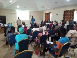 The participants and resource persons at the training in Tumu