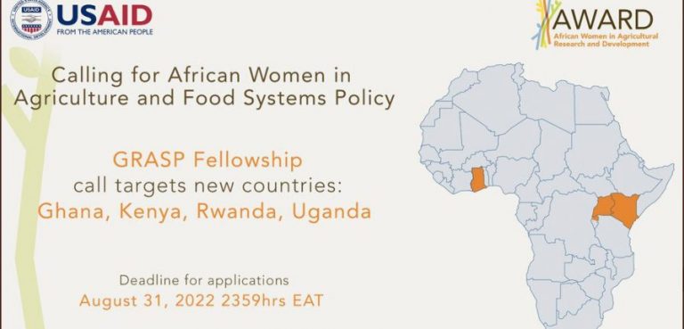 Gender Responsive Agriculture Systems Policy (GRASP) Fellowship