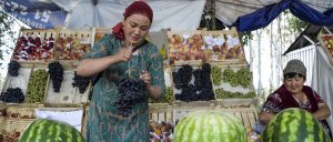 A fruit market in Kyrgyzstan. Countries of Europe and Central Asia have a diverse and rich agricultural heritage