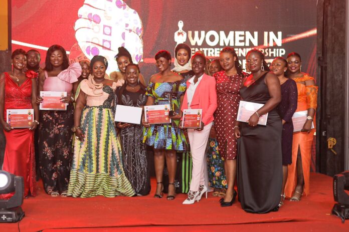 Madam Oheneyere Gifty Anti (3rd from immediate left) in a group photograph with some awardees  