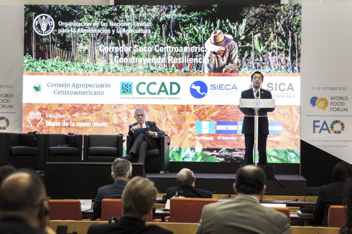 FAO Director-General QU Dongyu speaking at the Dry Corridor event. ©FAO/Alessandra Benedetti