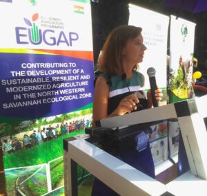 Mrs Paulina Rozycka, the Head of the Infrastructure and Sustainable Development of the EU Delegation to Ghana, launching the credit facility