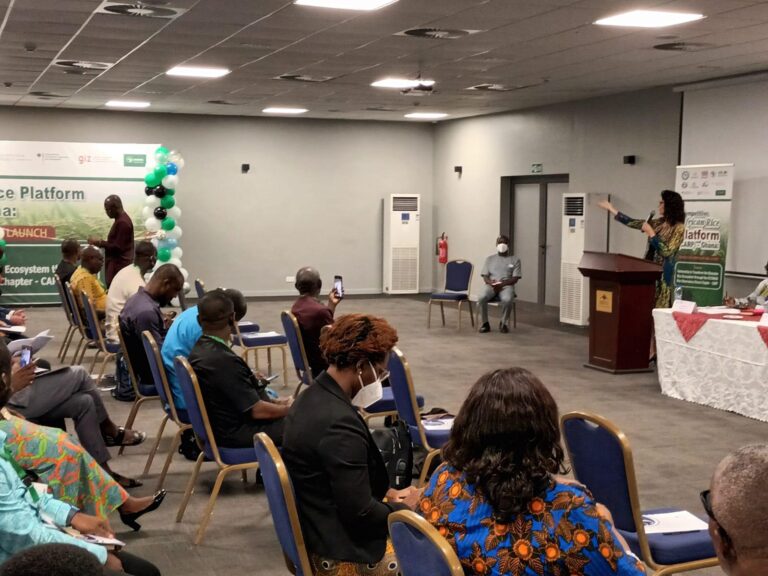 Madam Harriet Thompson speaking at the event