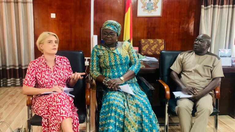 Mad. Owusu-Banahene (middle) and Mrs. Giger (left)