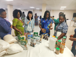 Women agripreneurs showcase their products at the capacity building event in Accra, Ghana – November 2022 ©FAO
