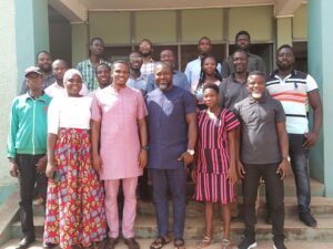 A group picture of staff of Bono Fisheries Commission 