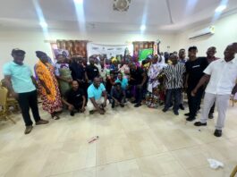 Mr. Banana speaking at the function in Tumu