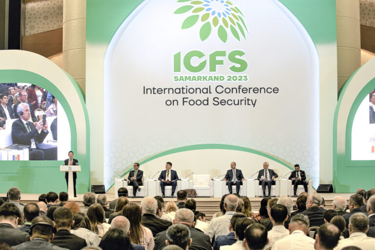 FAO Director-General Qu Dongyu delivered opening remarks at the International Conference on Food Security in Uzbekistan ©FAO/Fidel Askarhodjaev