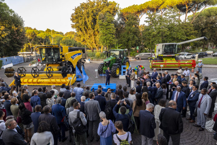 The conference is accompanied by a unique exhibition showcasing examples of the latest technical developments in agricultural machinery across the food value chain. ©FAO/Giuseppe Carotenuto