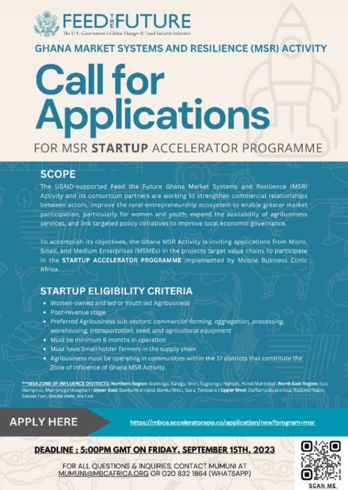 feed the future msr startup accelerator program