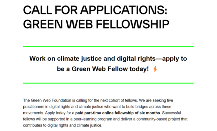 Green Web Foundation Fellowship