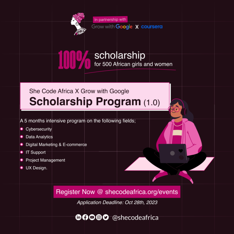 She Code Africa x Grow with Google Scholarship