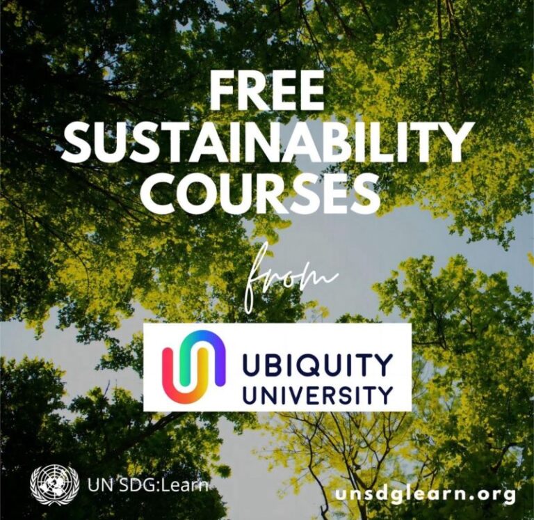 FREE Sustainability courses from Ubiquity University 