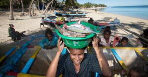Over 500 million people globally depend, at least partially, on fisheries for their livelihoods - nearly half of them women when considering the whole value chain.©FAO/Alexander Joe