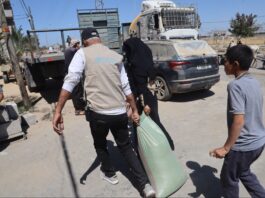 FAO is distributing 150 tonnes of fodder to 2 450 vulnerable livestock-holding families in the Gaza Strip to support food production. ©FAO/Yousef Elruzzi