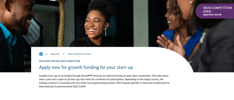 develoPPP Ventures Ideas Competition for Start-ups
