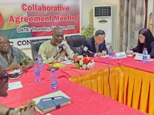 Alhaji Saibu and members of the delegation from the Academy