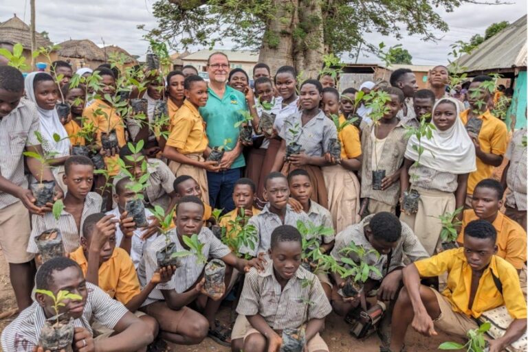 Participants planting trees during the exercise