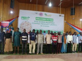 Officials and participants during the release of the variety