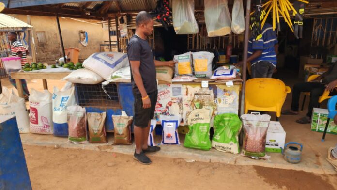 Paapa Enterprise displays various seeds on sale