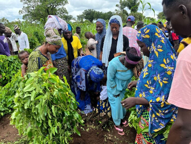 Officials and farmers during the field day