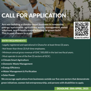 Call for Applications: Ghana Climate Innovation Centre