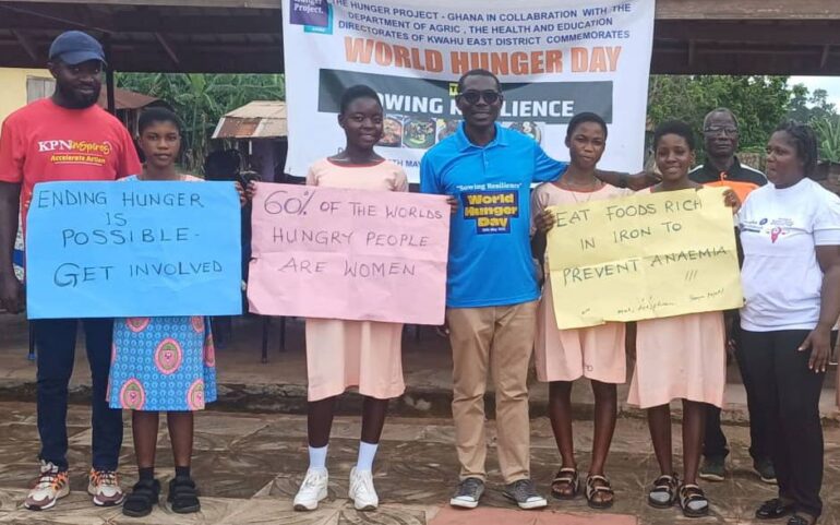 Student participants at the World Hunger Day celebration at Nteso 