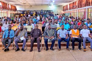 Prof. Emmanuel Dartey and participants at the training session on innovative storage technologies. 