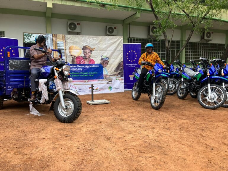 EUGAP donates tricycles, motorbikes to improve agriculture in Northern Ghana