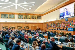 FAO Director-General QU Dongyu delivers his address at the opening session of the High-Level Ministerial Event: "From Vulnerability to Resilience - Strengthening Food Security and Improving Livelihoods in Small Island Developing States, Least Developed Countries and Landlocked Developing Countries" at FAO Headquarters.©FAO/Giuseppe Carotenuto