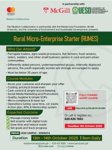 Rural Micro-Enterprise Starter (RUMES) - (Fully Funded)