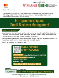 Certificate in Entrepreneurship and Small Business Management (Fully Funded)