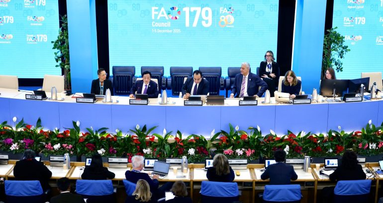 FAO Director-General QU Dongyu addresses the 179th Session of the FAO Council (1–5 December). ©FAO/Alessandra Benedetti