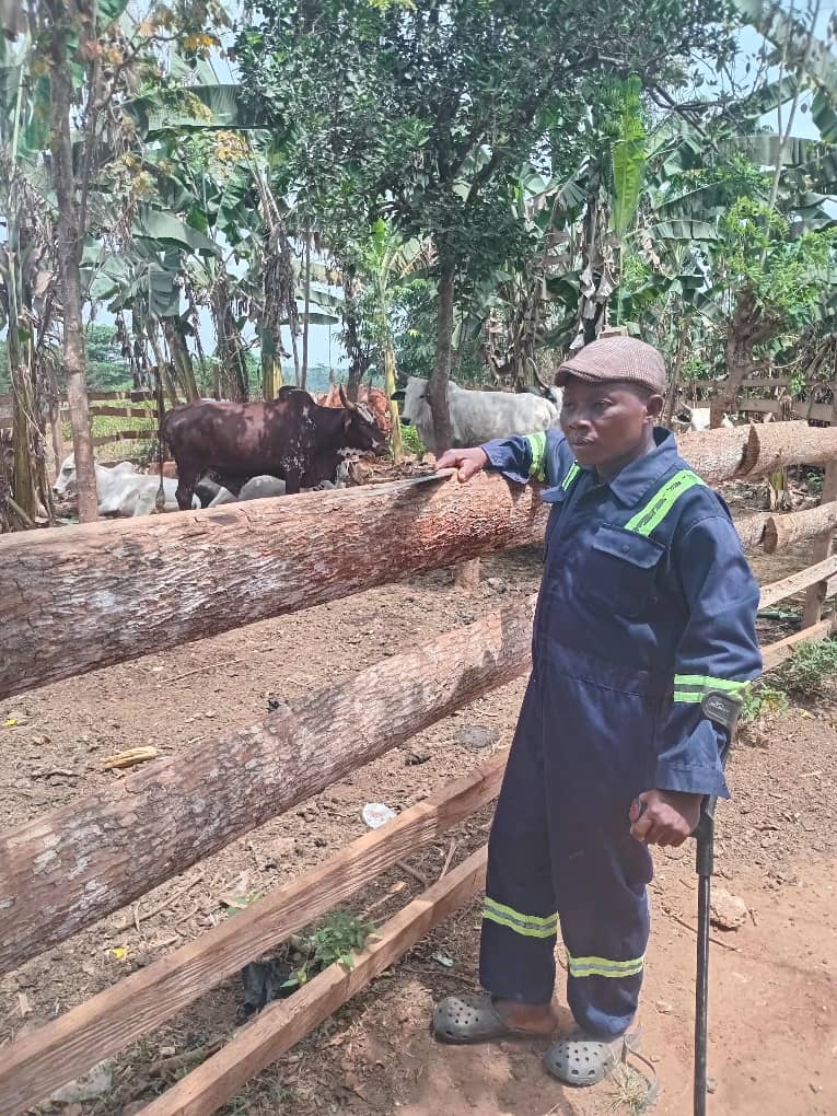 Mr Yahya Iddrisu, the 2024 Ahafo Regional Best Physically Challenged Farmer and multiple award winner, on his cashew farm in Susuanho, Tano North District.   