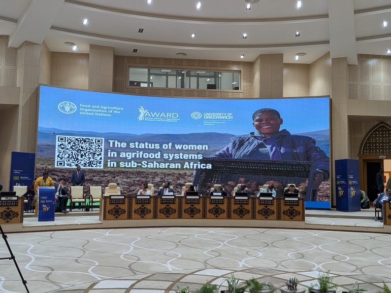 The Status of Women in Agrifood Systems in Sub-Saharan Africa report was launched at the first World Food Forum – Africa, held on the margins of the 34th Session of the FAO Regional Conference for Africa ©FAO