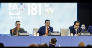 FAO Director-General QU Dongyu opened the 181st Session of the FAO Council, noting recommendations for countries to address the impacts of the Strait of Hormuz crisis, particularly the urgent need for efficient fertilizer use as global agrifood systems face unprecedented challenges.©FAO/Giuseppe Carotenuto