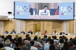 The 2026 edition of The State of Food Security and Nutrition in the World report was launched at an event held at FAO's headquarters in Rome.©FAO / Giuseppe Carotenuto