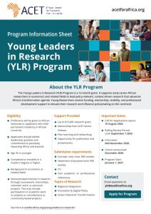 Young Leaders in Research (YLR) Grant