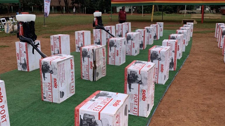 Tano North MP presents 84 motorised spraying machines to cocoa farmers