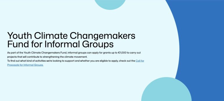 Youth Climate Changemakers Fund for Informal Groups