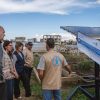 FAO Deputy Director-General Beth Bechdol (3 L), Assistant Director-General and Regional Reprsentative for the Near East and North Africa, AbdulHakim Elwaer (4 L), Director of Emergencies Rein Paulsen (L), FAO Representative in Lebanon Veronica Quattrola (2 L) stand next to the solar array during a field visit in Lebanon to meet a group of farmers who are using an innovative shared solar-powered irrigation pump to irrigate their greenhouses. ©FAO/ Ralph Azar
